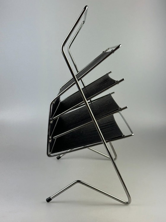 Image 1 of 60s 70s krantenhouder Krantenrek metaal plastic Space Age