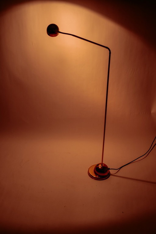 Vintage-Stehlampe aus glänzendem Messing mit flexibler Armatur