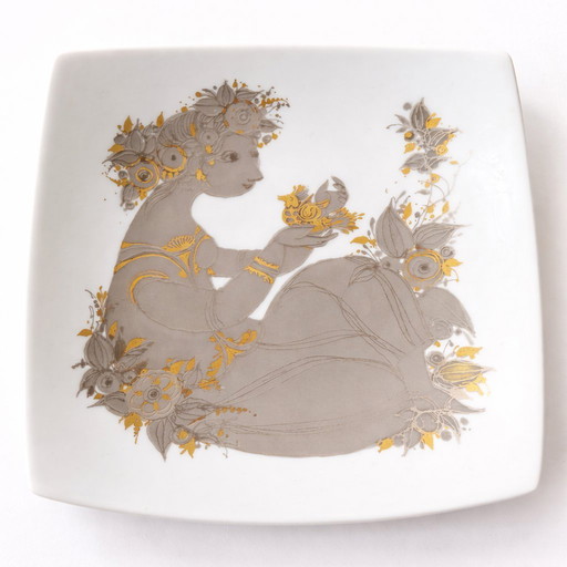 Vintage Rosenthal Studio-Line Porzellanteller von Bjørn Wiinblad – 1970er Jahre – 18x18cm