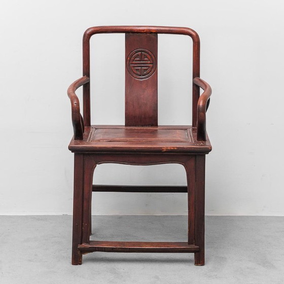 Image 1 of SEDIA CON BRACCIOLI EN LEGNO CINA STILE DINASTIA MING XIX SECOLO