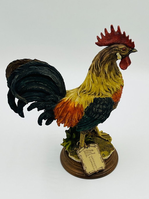 Giuseppe Armani Alabaster Powder Rooster Sculpture
