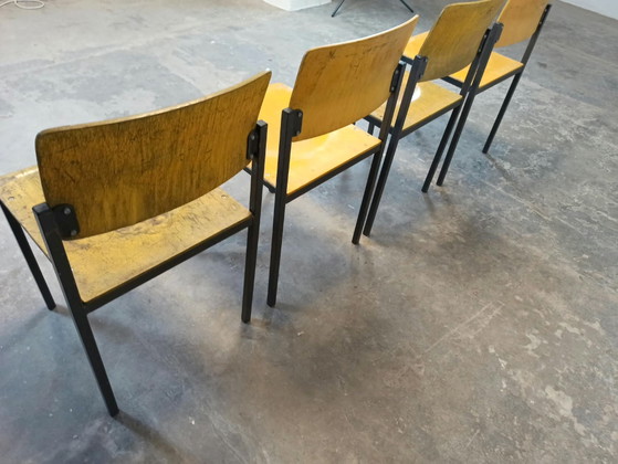 4 x sedie industriali vintage – Sedie da pranzo, Metallo, Legno (photo 15 of 15)