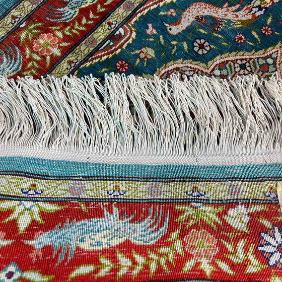Image 1 of Vintage Turks Zijden Tapijt Hereke, 78 x 52 cm