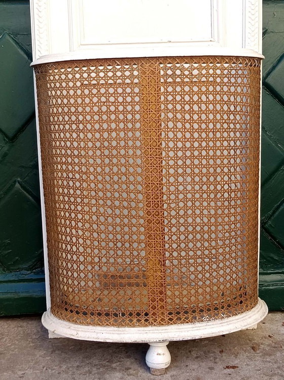 Louis XVI style wooden and cane coat rack – Shelving unit, Rattan (photo 6 of 8)