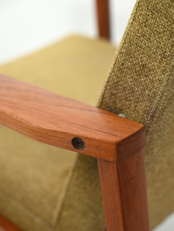 Image 1 of Coppia di poltrone danesi in teak con rivestimento verde