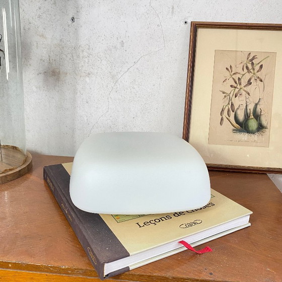 Large square ceiling light or wall lamp 25 cm matte white glass (photo 4 of 9)