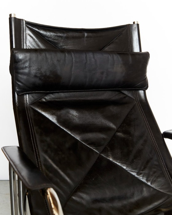 Image 1 of Set vintage di HE1106 Lounge Chair e HE1104 Ottoman di Hans Eichenberger per Strässle, anni '70