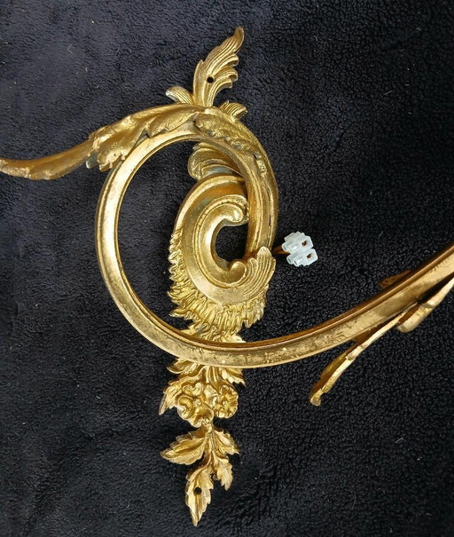 Art Nouveau wandlampen van brons en messing – Bronze, Glass (photo 2 of 10)