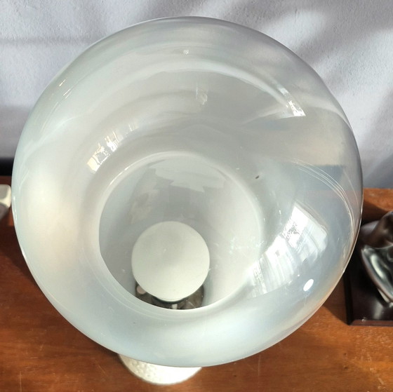 Image 1 of Exclusive Large Murano Glass Alabaster Table Lamp Vintage Art Mid Century 60s 70s