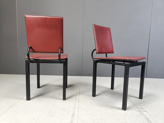 Image 1 of Set Of 4 Post Modern Italian Dining Chairs, 1980S 