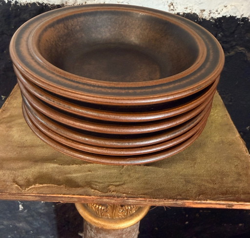 Lot de 6 assiettes creuses assiettes à salade vintage Arabia Ruska marron