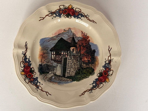 Obernai Faienceries Sarreguemines France decoration plate