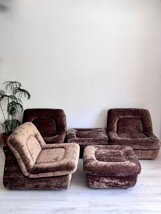 Image 1 of Modulaire vintage lounge set – jaren 70 – velvet