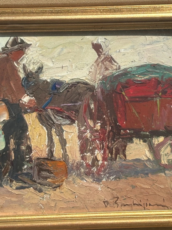 Oil Painting on Board of Figures by Danilo Barghigiani 1960s – Paintings & Drawings (photo 6 of 8)