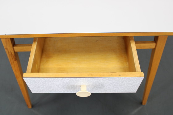 Image 1 of 1960s Side Table with Formica Top and Drawer, Czechoslovakia
