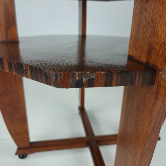 Image 1 of Salontafel in Amsterdamse School-stijl – Eikenhout met fineerinleg, circa 1920
