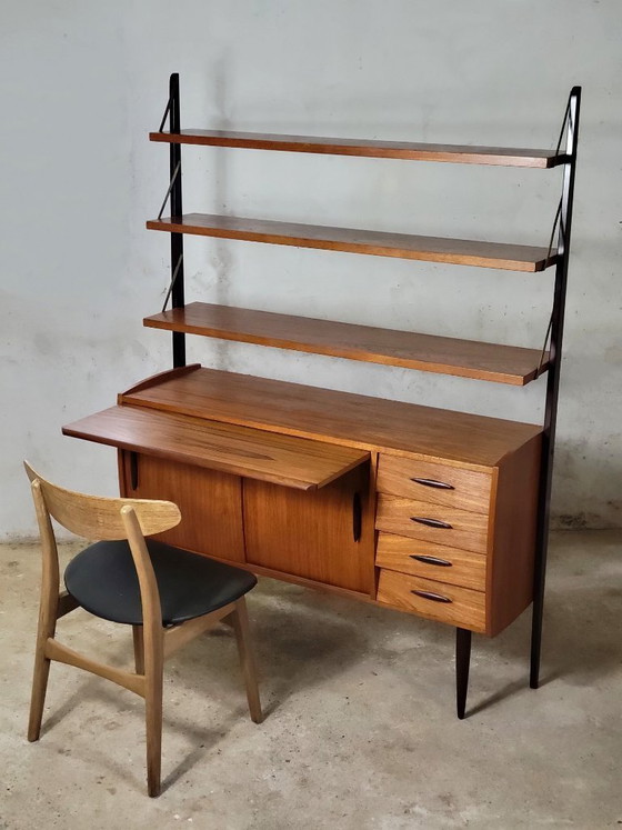 Image 1 of Vintage Swedish freestanding wall system with desk