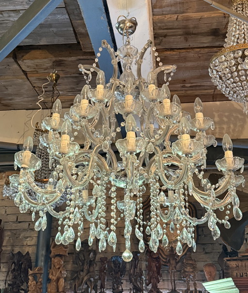 Very large old crystal chandelier