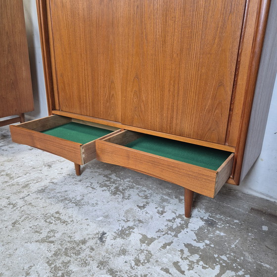 Image 1 of Axel Christensen vintage Deens wandmeubel highboard dressoir