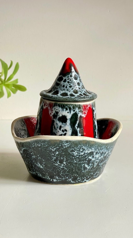 Vintage LUC VALLAURIS Ceramic Jewelry Boxes