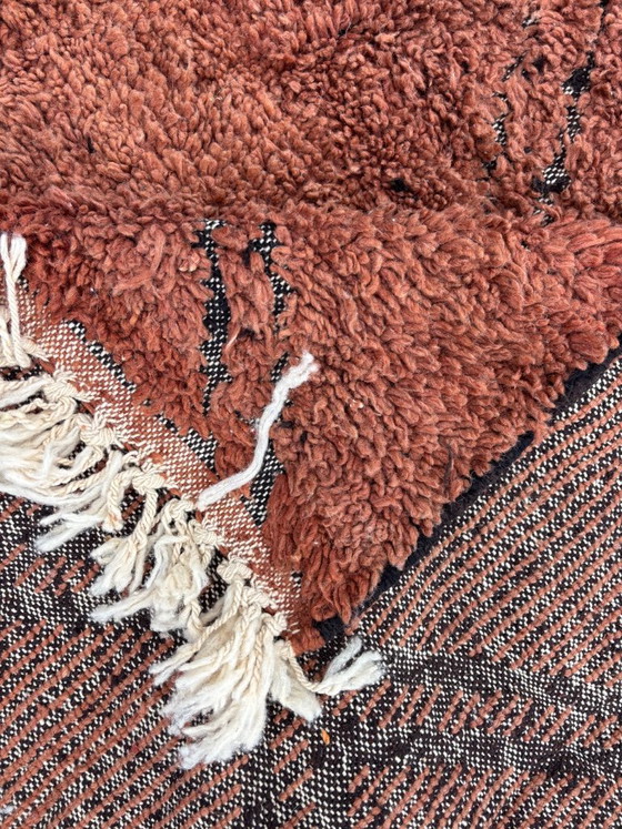 Image 1 of Moroccan Rug Handmade Wool Rug Beni Ouarain Style Berber Rug Boho Rug Neutral Brown Rug Minimalist Area Rug