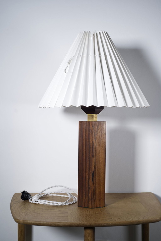 Lampe de table vintage danoise en bois de rose