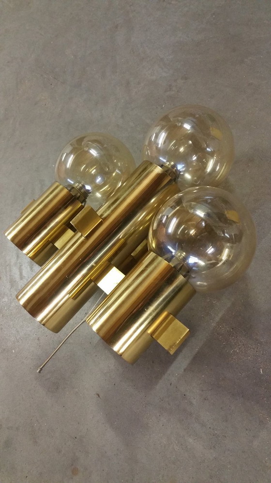 Image 1 of Lampada da parete vintage in ottone Hans-Agne Jakobsson Markaryd Svezia anni '70