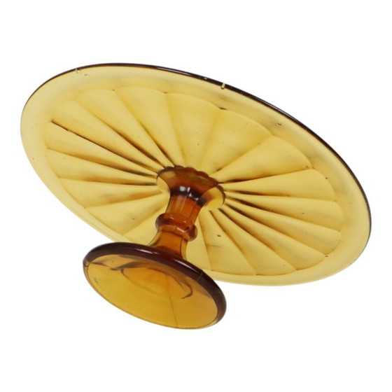 Image 1 of Piatto da torta Art Déco color ambra