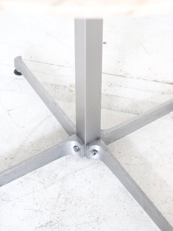 Image 1 of Vintage table with white marble and stainless steel base