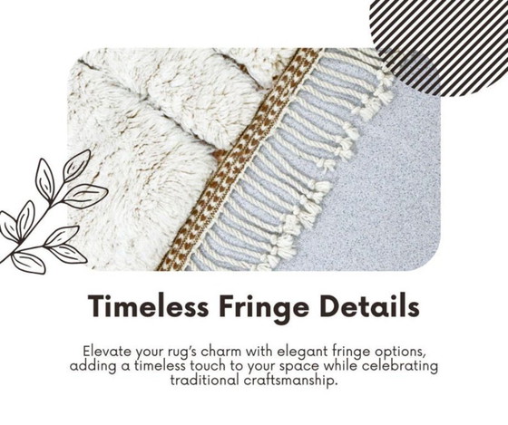 Image 1 of Alfombra marroquí abstracta moderna, alfombra Beni Ourain de lana color crema beige, 3x2 m.