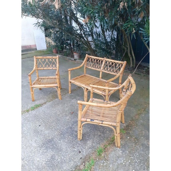 Image 1 of Vintage living room set in bamboo, 1970