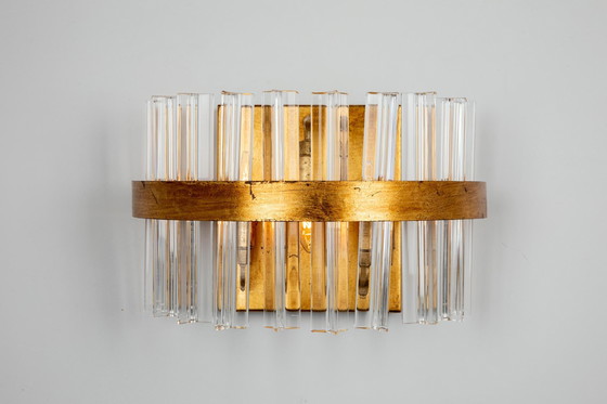 Image 1 of Lampe murale de luxe en verre avec or