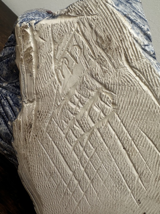 Image 1 of Organic Shaped Candle Holder - Signed Vintage Ceramic