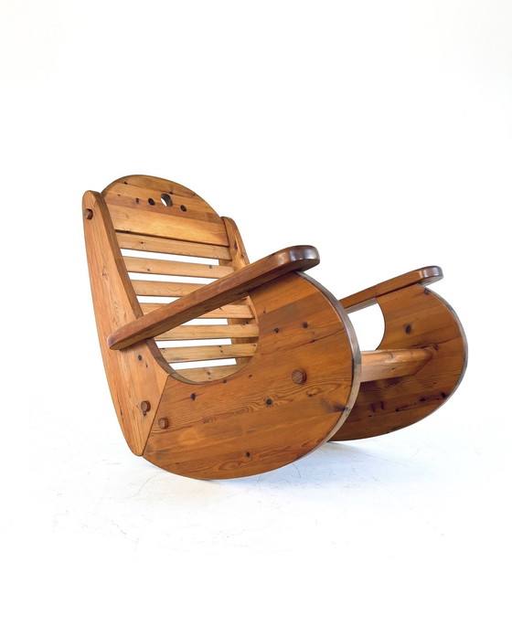 Image 1 of Sedia a dondolo brutalista, Wasa Möbel &#39;70
