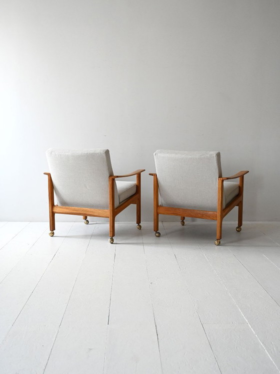 Image 1 of Paar vintage Scandinavische fauteuils van Ferd. Lundquist Gothenburg