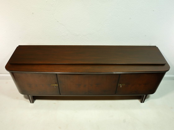 Image 1 of Vintage sideboard 60s - Lowboard walnut - Mid - Century Modern - Original Germany