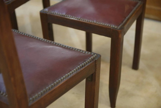 Ensemble de 6 chaises en chêne des années 1950. – Chaises de salle à manger, Vintage (photo 3 of 12)