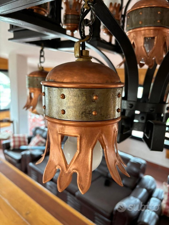 Image 1 of Unieke, brutalistische kroonluchter uit Italië, 1960