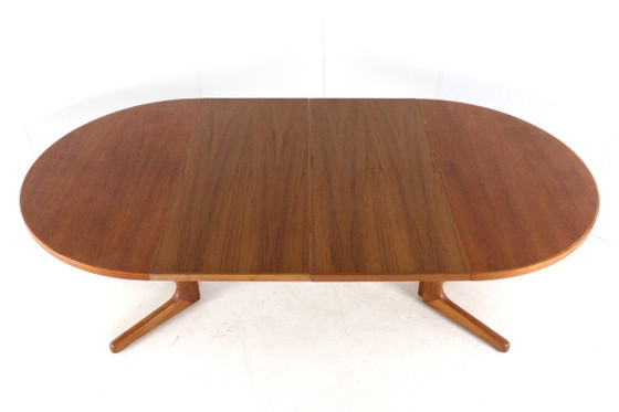 Image 1 of Tavolo da pranzo rotondo allungabile 2x di S. Burchardt Nielsen, design vintage danese.