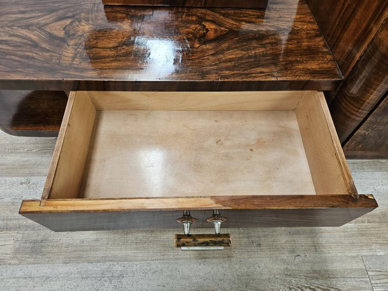 Art Déco kaptafel van notenhout met spiegel, Italiaans design, jaren 1940 – Consoles, Wood (photo 10 of 17)