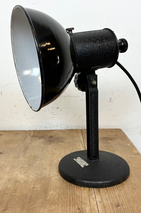 Image 1 of Vintage Black Enamel Table Photo Lamp, 1950s