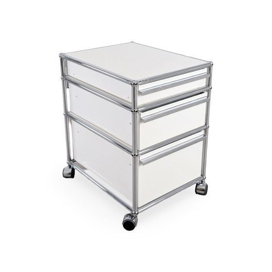 Image 1 of Armoire de bureau roulante USM Haller blanche Fritz Trolley2