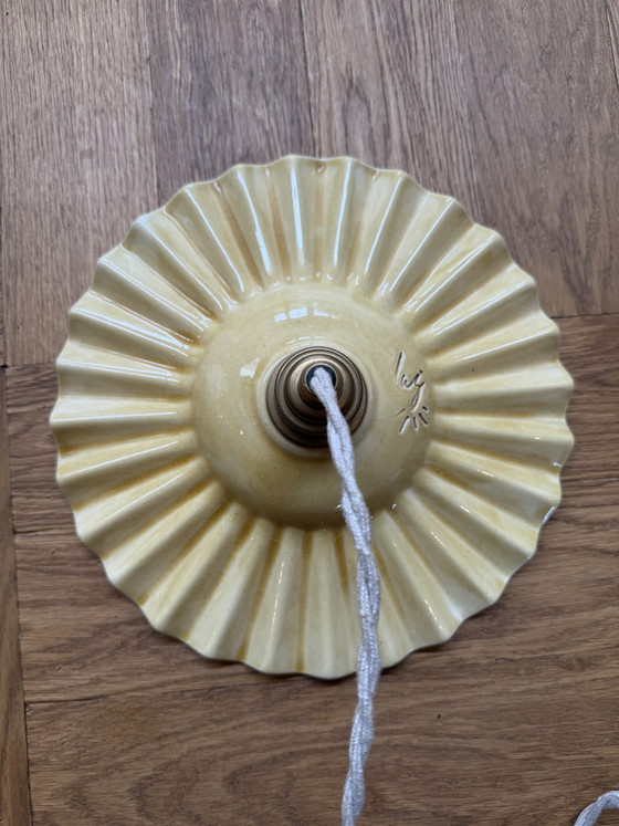Luz Editions Keramieke Hanglamp Geel – Hanglampen, Ceramic, Textile (photo 5 of 5)