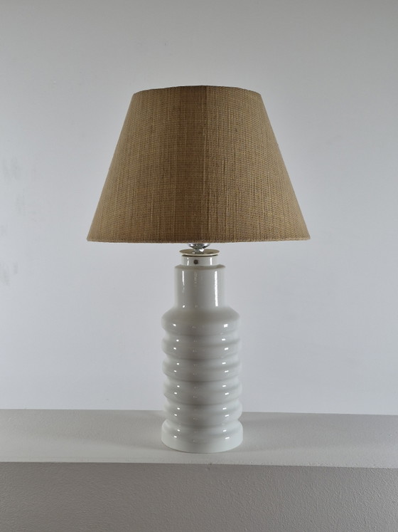 Lampada vintage in porcellana di metà secolo VEB GDR – Lampade da terra, Porcelain, Textile (photo 13 of 15)