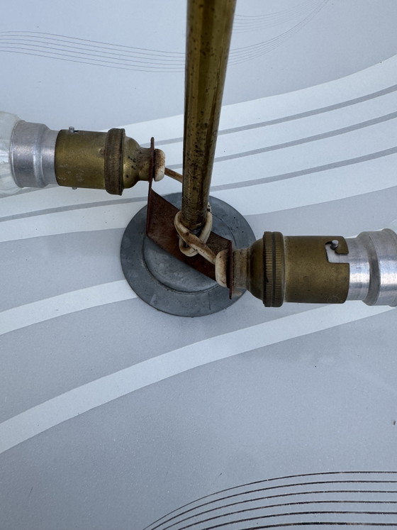 Suspension Verre Sérigraphié Années 60 – Lustres, Brass, Glass (photo 14 of 15)