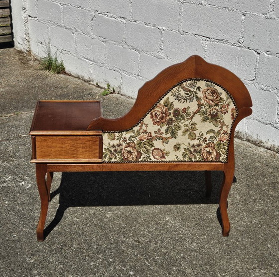 Image 1 of Franse telefoonbank/tweezitsbank/roddelbank - Louis XV-stijl - jaren 70