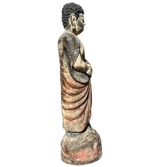 Antique Wooden Guanyin Statue from China – Large Polychrome Temple Sculpture (photo 6 of 13)