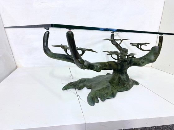 Image 1 of Table basse Willy Daro Bonsai, style Hollywood Regency des années 1970, provenant de Belgique