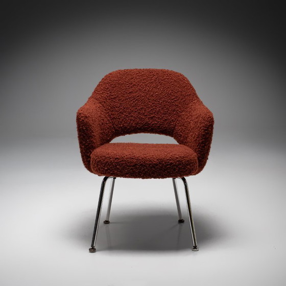 Image 1 of Model 71 Dining Chair in Alpaca and Mohair Bouclé by Eero Saarinen for Knoll