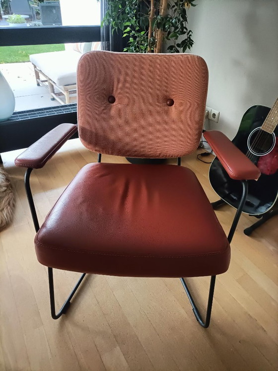 1 x Fauteuil Bert Plantage Kiko, Cuir, Métal, Noir (photo 2 sur 6)
